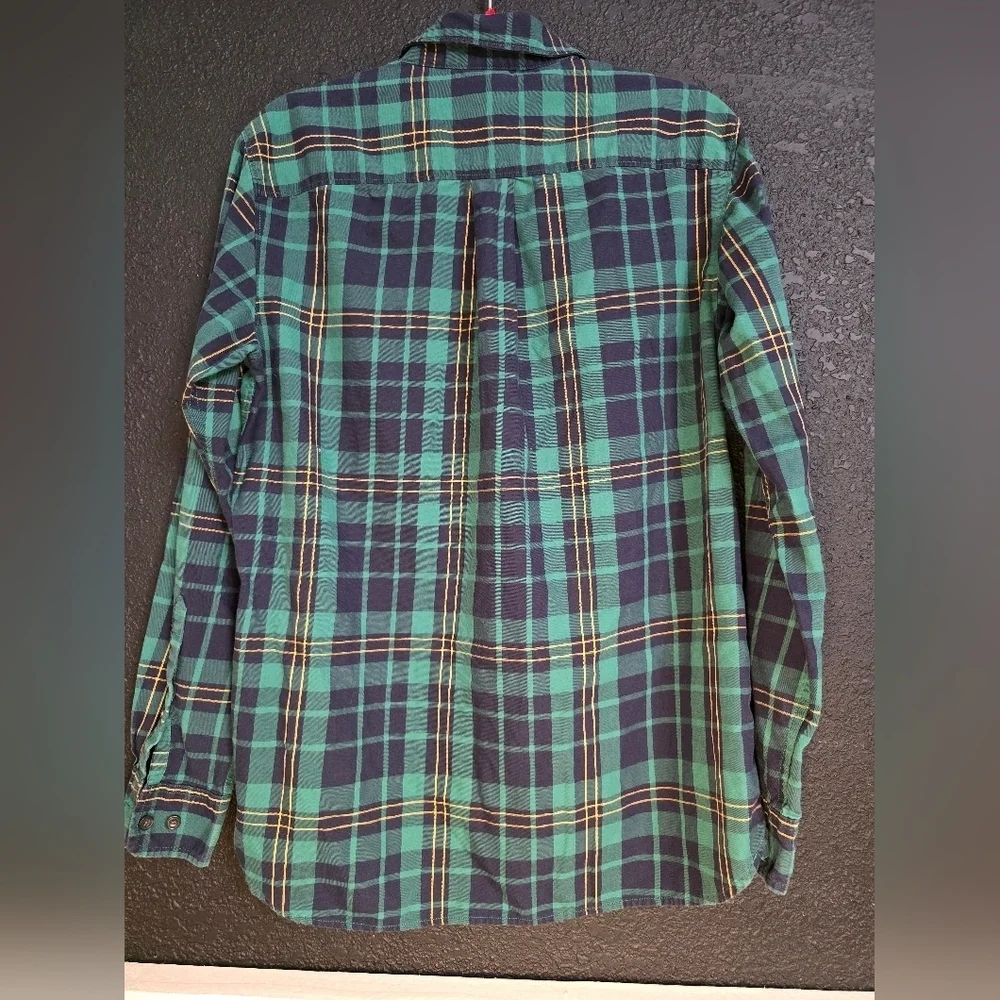 The North Face Button Shirt Long Sleeve Plaid Green MEN'S SIZE Medium 1 Pocket
